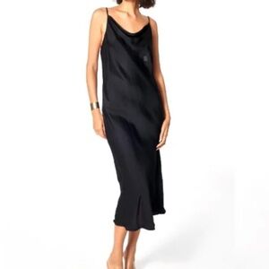 Young Fabulous & Broke Black Slip Midi Dress
